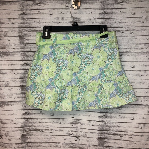 5/$25 Size 5 NWOT SO Mini Skirt Lime Print - Picture 2 of 5